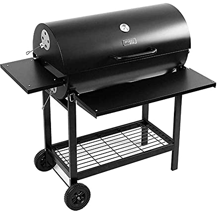 BBQ Outdoor XL Holzkohle-Grillwagen, Hinterhof, Terrasse, Outdoor, Garten, Smoker, Grill, integriertes Thermometer, tragbarer Grill