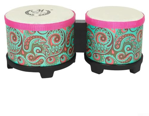 Vaguelly Bongo-Trommeln, Bongo-Trommel-Set, Holz, Percussion-Instrument, Bongos, Übungsbongos, Musik-Aufklärungstrommel (blau)