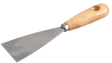 Spatola in acciaio per stuccatore con manico in legno – Attrezzo professionale per stucco, intonaco e rasature pareti | Utensile da muratore per lavori edili e ristrutturazioni (50 mm.)