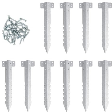 Small Railway Sleeper Brackets 10 Pack-Heavy Duty Sleeper Stakes for Pathway, Garden Raised Bed