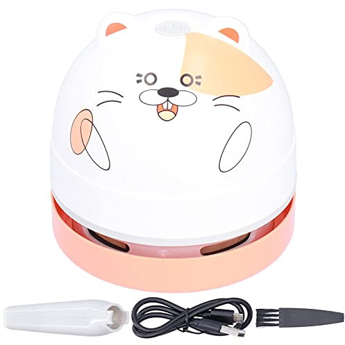 Barredora De Migas, Carga USB Aspiradora De Escritorio con Diseño De Animales Lindos, Mini Recogedor De Polvo Aspirador De Mesa Recoge Migas para Hogar, Oficina, Escuela Niños Mesa (Hámster)