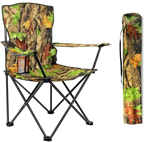 Crystals Camping Chair Heavy Duty, Compact Structure, Lightweight, Waterproof & Foldable with Cup Holder, Ideal for Garden, Fishing, Picnic, Camping & Travel Comfort (One Chair)