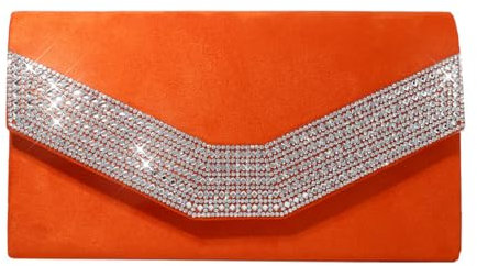 LXJLXD Schultertasche, elegante Abendtasche mit Kette, Handtasche für Abschlussball, formelle Partys (orange), Orange, 24*6*13CM