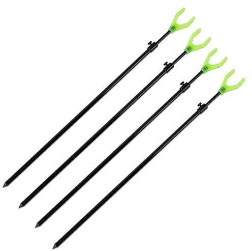 4 Stück Rutenhalter Bankstick Rutenständer mit U/V-Rutenauflage Alu 50-90cm 75-120cm