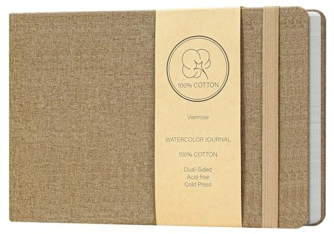 Vienrose Aquarelljournal Notizbuch, 21x14 cm, Braun