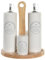 ACEITERA VINAGRERA SET 4 GRES MADERA 18X15X22