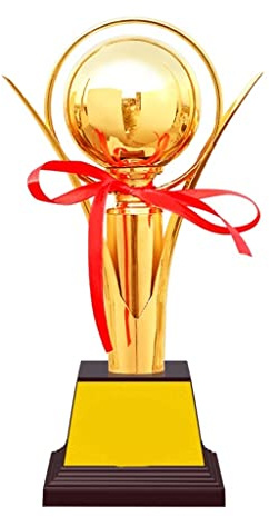 ZLSNOBLE Calcio Basket Trofeo Pallone Rotondo in Metallo Trofeo Campionato Sportivo Coppa Premio Eccellente Personale Premio(40cm)