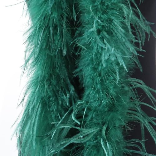 Blausky Boa de plumas, bufanda de plumas de avestruz de aproximadamente 2 m de largo, guirnalda de plumas, bufanda de plumas de avestruz monocromática, accesorio de disfraz de plumas para charlestón