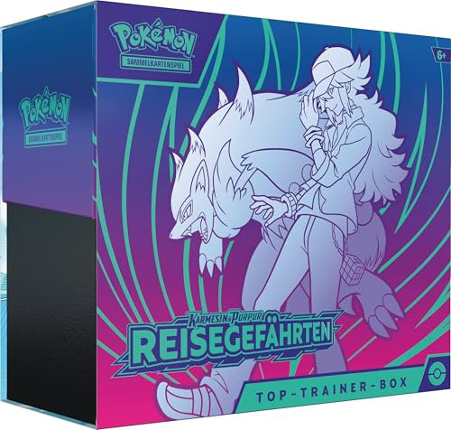 Pokémon-Sammelkartenspiel: Top-Trainer-Box Karmesin und Purpur – Reisegefährten (1 Vollbild-Promokarte, 9 Boosterpacks und Premium-Zubehör)