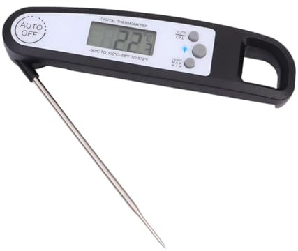 ELAYARD Termometro Digitale Pieghevole Luminoso Per Alimenti e Barbecue Termometro Elettronico Per Cottura Con Sonda Rimovibile Per e Bbq Nero