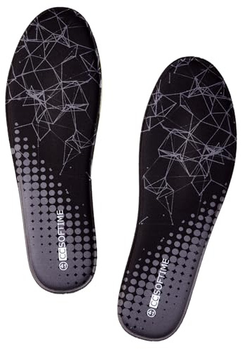 CCSOFTIME Komfort skosulor för kvinnor och män, minnesskum sula - lätt och flexibel stötdämpning, för sneakers säkerhet arbete vandring, svart, 42EU