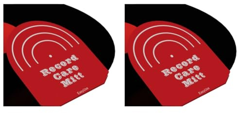 Giyofom 2 Stück Antistatische Schallplattenreiniger-Handler-Schutzhüllen Plattenspielerzubehör für Vinyl-LP-Schallplatten Reinigungsaccessoires Rot