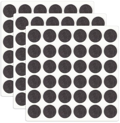 HNR 15mm Felt Furniture Pads for Hardwood Floors - 108 Pcs 3mm Thick Self Adhesive Chair Leg Felt Pads, Floor Protector Pads for Furniture Feet (Brown)