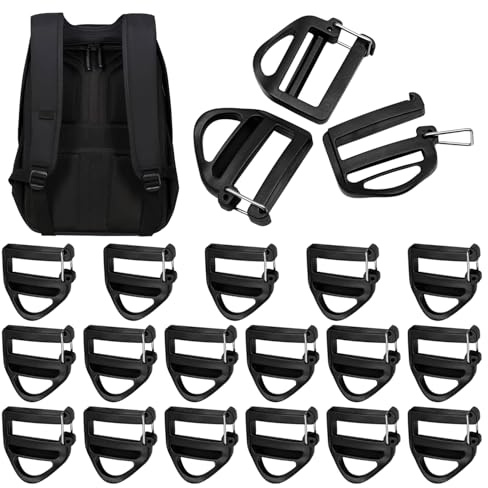 20pcs Verstellbare Steckschnalle 25mm, Schwarze Schnallen Gurtband, Schnallen und Verschlüsse Rucksack-Ersatz & Klemmschnalle für Hausgebrauch, Camping & Wandern Taschen, Gürteln Reparatur Werkzeuge