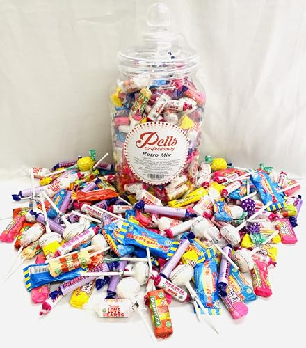 Large Retro Mix Sweet Gift Jar 1.6Kg Victorian Jar Packed With An Assortment Of Retro And Traditional Sweets - Love Hearts - Parma Violets - Refreshers - Drumsticks - Fizzers and More