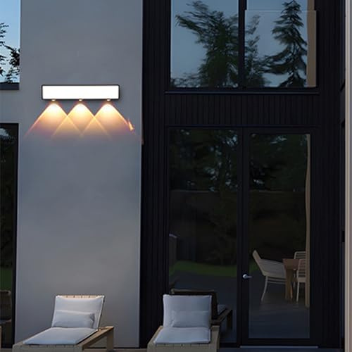 HQHYGM Lumo da Parete da Esterno Lampada murale creativamente Decorativa IP65 Alluminio Nero a Parete a Muro Impermeabile per Il corridoio Villa Balcone (Luce Calda 40 cm)