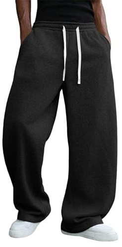 Generico Pantalone Uomo - Pantaloni da Lavoro Cargo Slim Fit con Tasche Pants Joggers Baggy Sportivi vestibilità Comodi Palestra Corsa Invernali con Elastico Sweatpants Nero S
