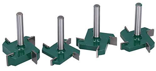 Yctze 4st Set /4 Skaft med Fyra T-spår Spårfräs för Träbearbetning, Högkvalitativ CNC-fräs