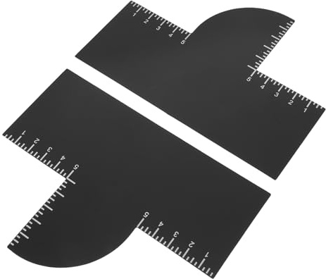 CLISPEED Carte da Barbiere per Modellare Attaccatura Chioma e Barba Strumento di Precisione in Plastica Leggera con Indicatori di Misura Set 2 Pezzi per Uso Professionale in Salone e