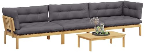 vidaXL 4 Stück Garten Pallet Sofa Einheiten Massivholz Akazie, Garten und Terrasse, rustikales wetterfestes Sofa, Paletten-Sitz und Holz-Lounge für gemütliche Patio-Treffen
