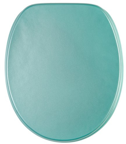 Sanilo Glitzer WC Sitz ohne Absenkautomatik, hochwertiger Toilettendeckel, einfache Montage, stabile Scharniere, Glitzer Türkis