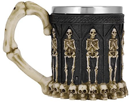 3D Skull Mug Stainless Steel Beer Tankard Gothic Skeleton Cup Novelty Decorative Skeleton Wine Chalice Party Trick Cup Coffee Tea Water Drinking Cups for Party Bar Halloween Christmas Birthday Gift