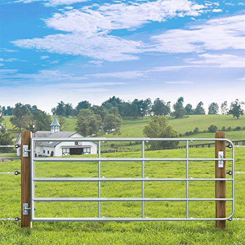 VOSS.farming Weidetor verstellbar, verzinkt Weidezauntor für stufenloses ausziehen, Paddock, Weide, Gatter, inklusive Montageset mit Riegelverschluss
