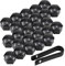 NATUCE 20PCS 17mm Universal Tapa de Tuerca de Rueda, Negro Cubierta de Tuerca de Neumático, Tapa Tuerca Perno, Tapones para Tuercas de Rueda de Coche, Removal Herramienta para Neumáticos Coche