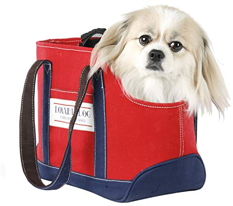 PETCUTE Hundetasche Hundetragetasche Tragetasche Hundetransportbox Katzentransportbox Katzentragetasche Hundetasche Chihuahua Handtasche FüR Kleinen Hund Welpen Katze 36 X 17 X 27 cm Rot