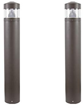 Solus Round LED Bollard Path Light – 10W Integrated LED, 937 Lumens, 4000K – Modern Outdoor Walkway Light, ETL Listed, Black or Bronze (Bronze, 2 Pack)