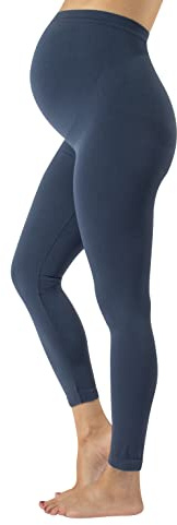 CALZITALY Leggings Premaman Coprenti Elasticizzati, Senza Cuciture, Pantaloni Gravidanza Confortevoli, Nero, Blu Jeans, S, M, L, XL, Made in Italy (Blu Jeans, XL)