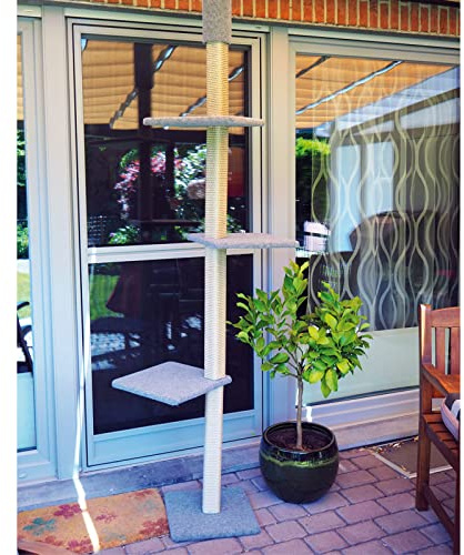 Clevercat Outdoormodell Terrasso Sun, Ideal für die überdachte Terrasse oder den Balkon. Outdoorkratzen für Ihren Stubentiger. Made in Germany