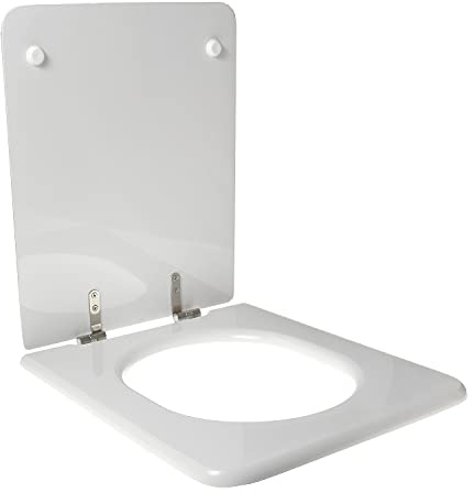 Abattant WC dédié pour Dolomite EBLA en bois polyester de haute qualité fermeture éclair inox - Couleur : blanc - Fermeture : normale