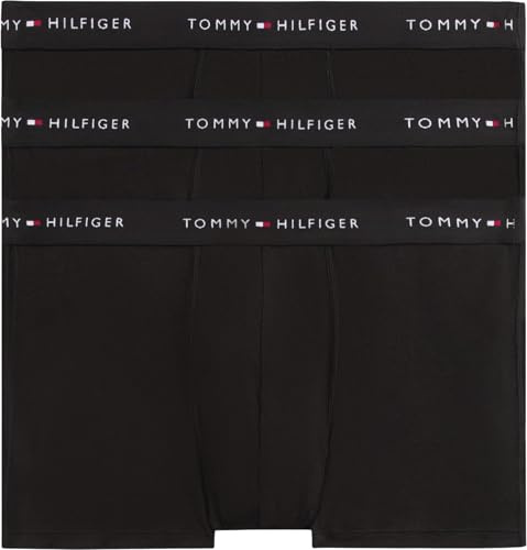 Tommy Hilfiger Boxer Homme Lot de 3 Slip Homme Sous-Vêtement, Noir (Black/Black/Black), L