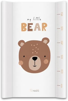 Baby Wickelauflage Wickelmulde Wickelunterlage 50 x 70 cm abwaschbar Wickeltischauflage Wickelaufsatz für Kinderbett Unisex (Bear)