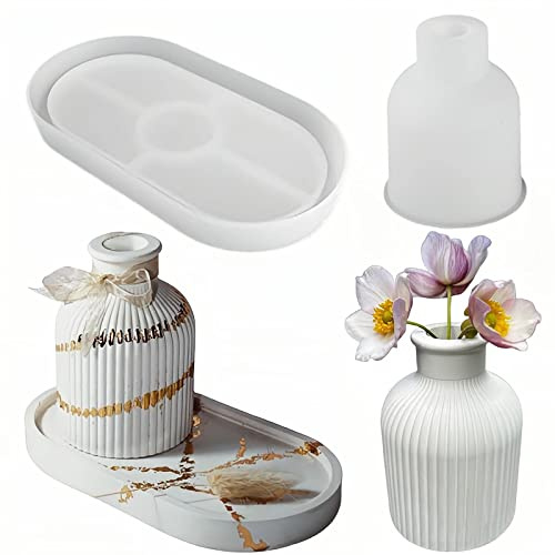 Vase Silicone Mould Epoxy Resin Moulds zur Herstellung von Stifthaltern und Vasen (Vase + Ständer)
