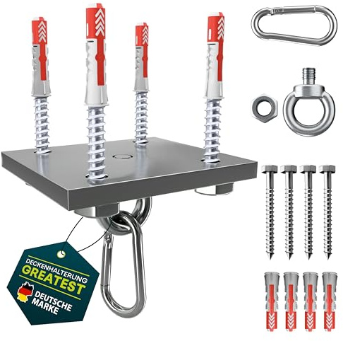 Yourkon Wand- & Deckenhalterung Greatest Edelstahl V2A Für Boxsäcke, Hängesessel & Yogatücher