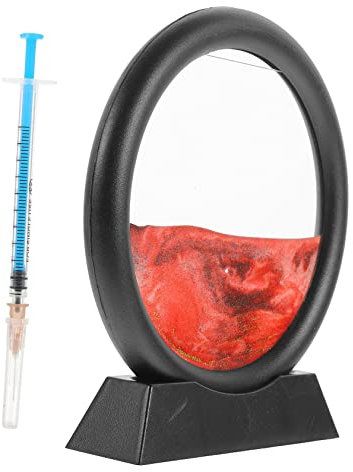 Toyvian Sanduhr Ornament 3d- Dekor Mit Rotem Sandbild Bewegliches Sandmalerei Dekor Für Büroangestellte Und Home Office