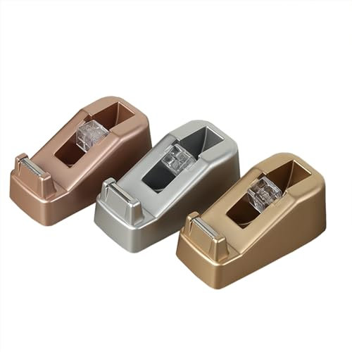 Yufocusqc Kleiner Tisch-Klebebandabroller, strapazierfähig, niedlicher Tisch-Klebebandabroller mit beschwerter, rutschfester Unterseite, geeignet für 2,5 cm Kernband (luxuriöses Gold)
