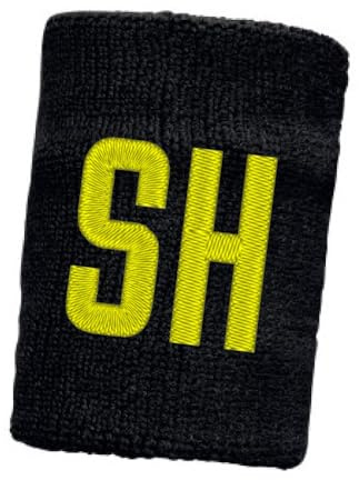 Schweissband Text Initialen Motiv Design Monogramm Schweißband mit Stickerei Sweatband Bestickt & Absorbierendes Wristband Frottee | Sport-Training-Armband-Schweiß-Gelenk
