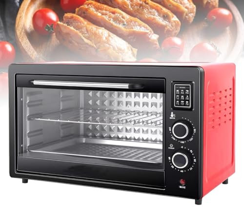 Forno Elettrico per Pizza, Macchina per Dolci Multifunzionale, Macchina per Il Pane Domestico con Teglia E Griglia, con Timer da 30 Minuti E Controllo della Temperatura 70-230 ℃