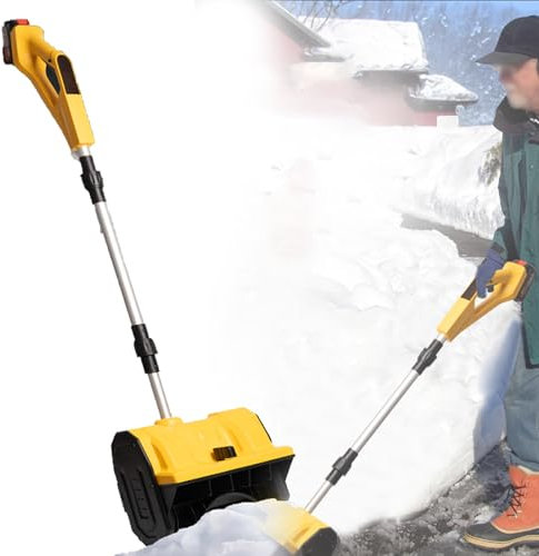 Cplsntaeam Pala da Neve Senza Fili Compatibile con spazzaneve Elettrico a Batteria con Manico Regolabile, Distanza di Lancio di 8 m per Patio, terrazza, vialetto