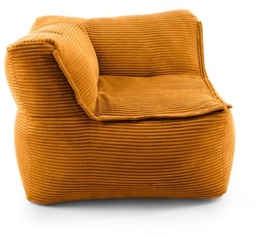 Lumaland Modulares Eckteil rechts - Cord-Reihe | Indoor Sitzsack mit Softer Struktur, ideal Sofa Modulen & zum Pouf | Bean Bag mit Füllung - für Wohnzimmer & Co. - 81x81x70 cm