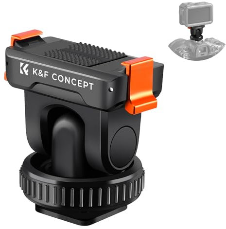 K&F Concept Supporto Magnetico Rapido per Telecamera D'azione a Slitta Fredda, Supporto per Treppiede per DJI Osmo Action 5 Pro/360, Adattatore per Telecamera a Slitta Calda con Foro per Vite da 1/4”