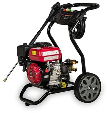 Excel Power Easy Start Portable Petrol Pressure Washer 2900PSI Max flow 9.2LPM 8 metre hose 5 Nozzle With Patio Cleaner 2 Year Warranty Outdoor Cleaning Patio
