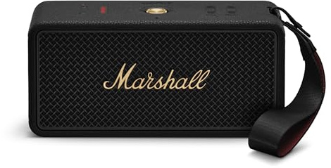 Marshall Middleton II Enceinte Bluetooth Portable Plus de 30 Heures d'autonomie, étanchéité IP67 - Noir et Laiton