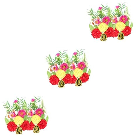 TOYANDONA 3 Ensembles Panier De Fleurs pour Cimetière Lot de Vases Réalistes pour Décoration De pour Commémoration Arrangements Funéraires 2 Pièces * 3