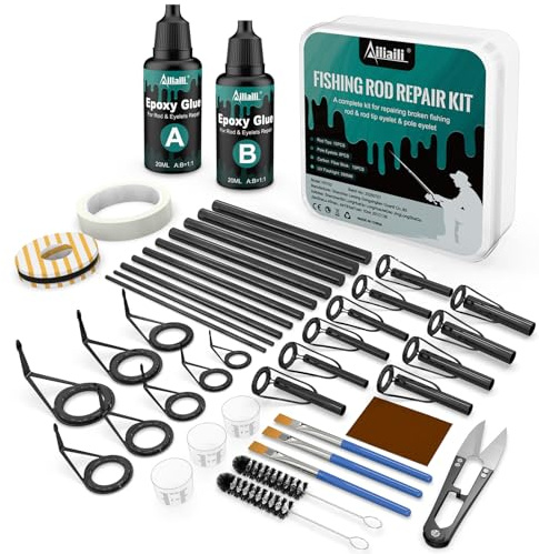ailiaili Fishing Rod Repair Kit - 3-in-1 Fishing Pole Complete Supplies Kit