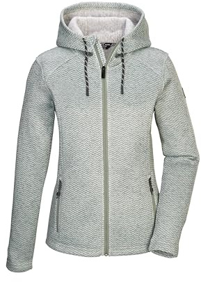 killtec Damen Strickfleecejacke/Fleecejacke mit Kapuze KOW 5 WMN KNTFLC JCKT, helles salbei, 36, 43295-000
