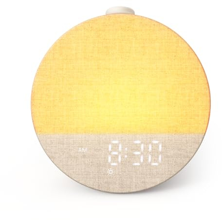 Dreamegg Sunrise 1 Pro - Sunrise Alarm Clock, White Noise Machine with 29 Sounds, Wake Up Light Alarm Clock with 6 Tones, 10 Night Light Colours, Favourites Mode, for Adults’ Sleep Routine